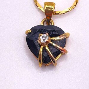 SETA Signed Dainty Heart Pendant Necklace